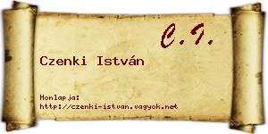 Czenki István névjegykártya